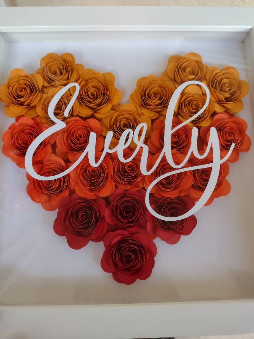 Heart Paper Flower Box Frame Etsy