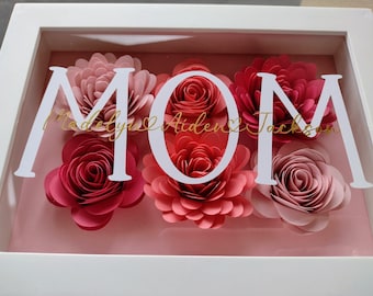 Mothers Day Gifts | Mothers Day Assorted Flowerbox | Paper Flower Rose Shadow Box Frame | Gift For Mom | Gift For Grandma