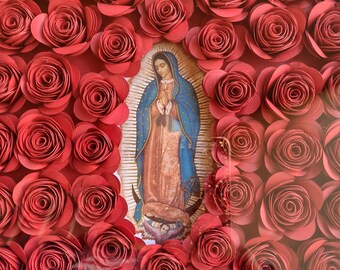 Our Lady of Guadalupe | Paper Flower Shadow Box Frame