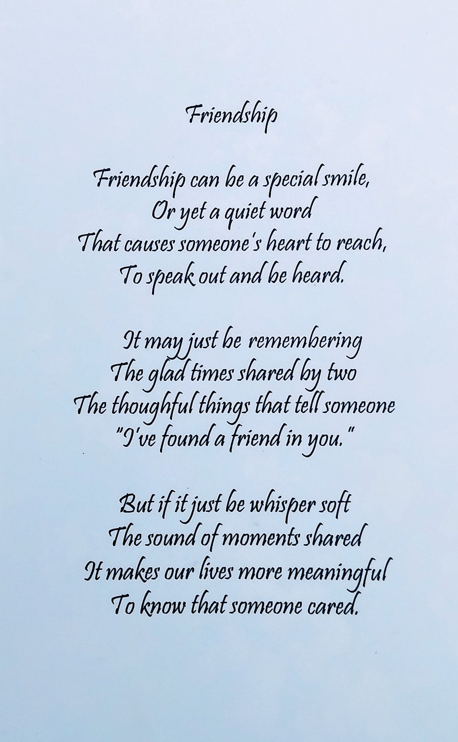 Friendship Poem | Etsy