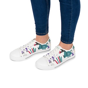 Women&#39;s Low Top Sneakers | Casual Wear | Durable Shoes | Comfortable Shoes | Polyester Canvas Sneakers | Gift for Her