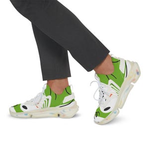 Men&#39;s Mesh Sneakers | Cute Penguin Shoes | Casual Wear | Durable Shoes | Comfortable Shoes | Mesh Knit Polyester Sneakers | Gift for Him