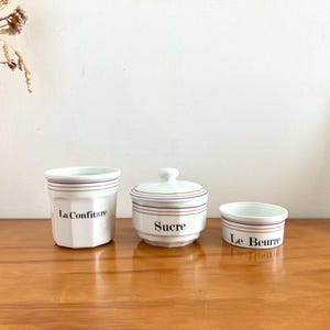 French Vintage Porcelain Apilco Breakfast Jars