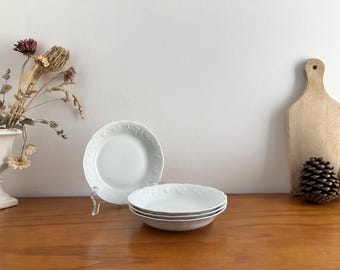 French Vintage White Porcelain Small Hollow Plate, Philippe DESHOULIERES California Collection