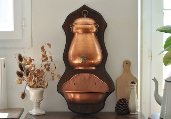 アンティーク フランス　木製　壁掛け　装飾　プレート　大　1900年 フランスのアンティーク銅壁装飾プレートホームインテリア銅