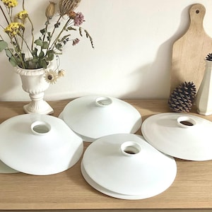 Vintage French Opaline White Milk Glass Lampshade