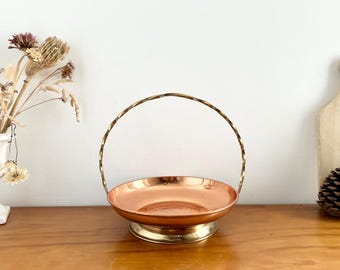 French Vintage Handemade Copper Basket