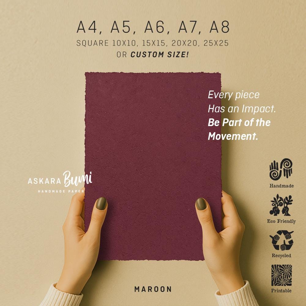 34 Recycled Crafts For Kids 21 Maroon Handmade Recycled Paper Sheets Deckle Edge Paper for Wedding…
