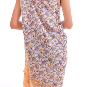 Handmade Block Print Cotton Sarong: Boho Beach Scarf