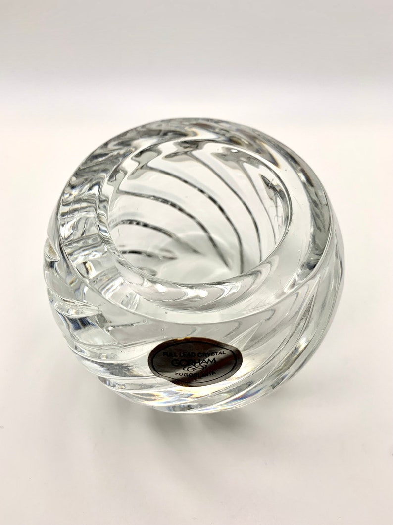 Vintage Gorham Crystal Candle Holder Yugoslavia Etsy