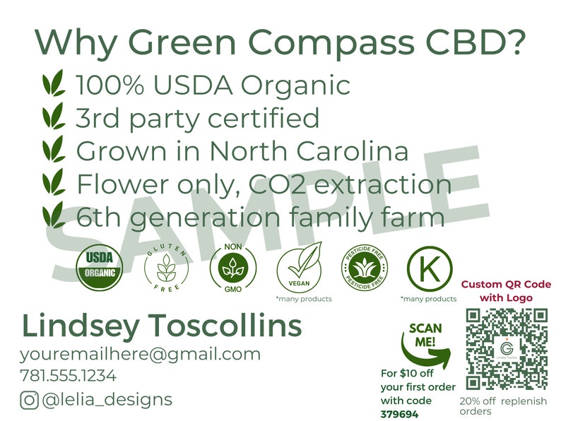 Customizable Green Compass Card, Hope in Hemp, Green Compass Global