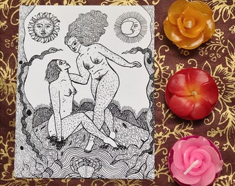 Sapphic Lovers in Closure of Trees - Sapphic Print