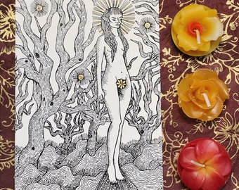 Elf in Enchanted Forest - Witchy Print
