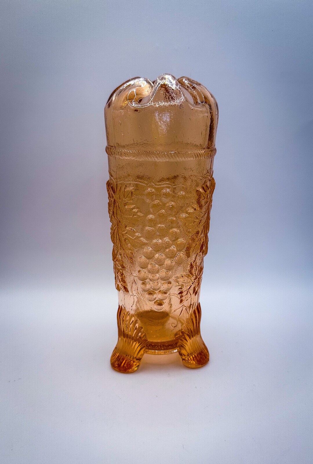 Vintage Pink Depression Glass Hatpin Holder in Grape Cable Etsy