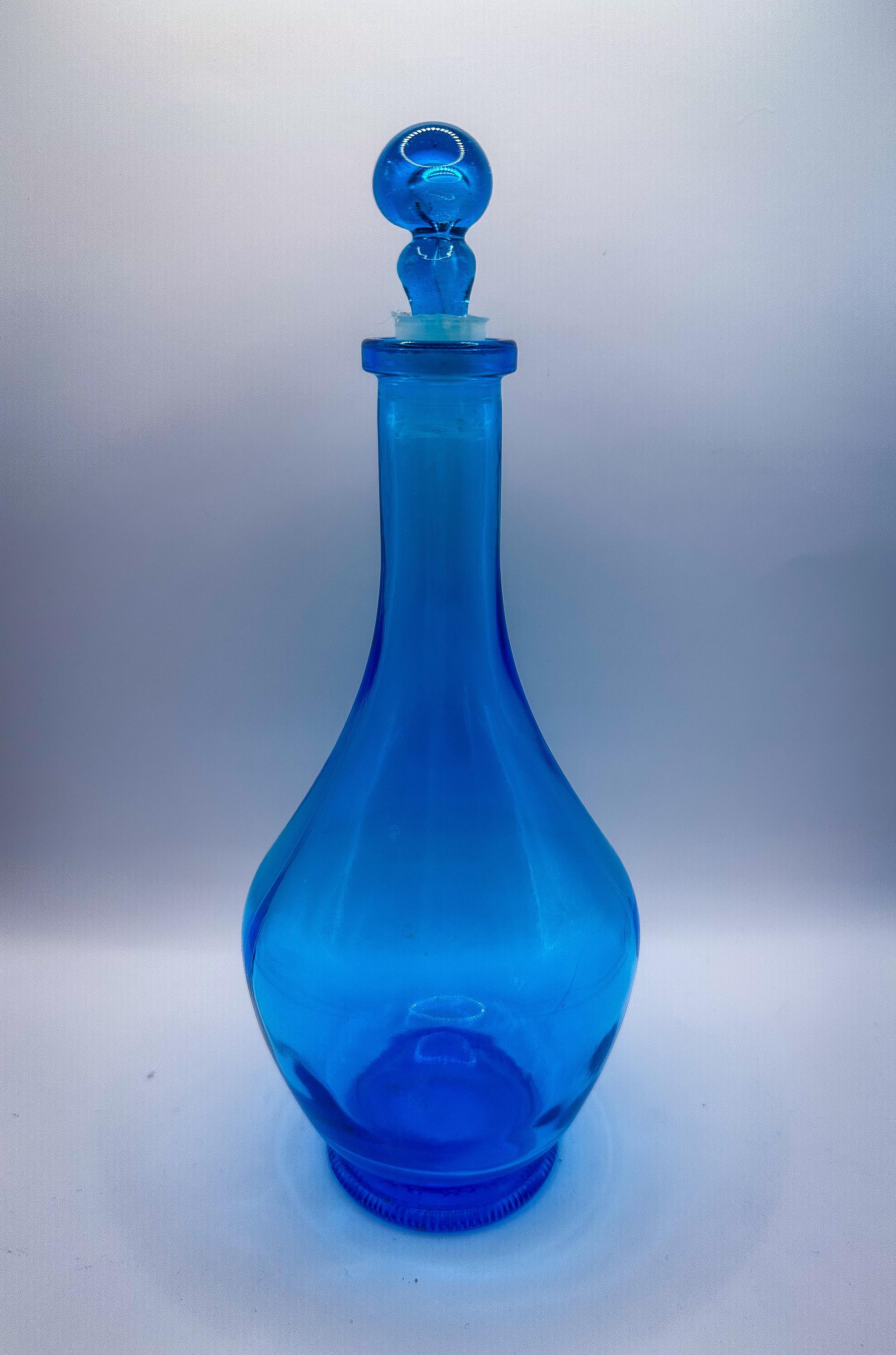 Blenko Blue Decanter - Etsy