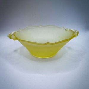 Vintage Depression Yellow Lancaster Topaz Glass Bowl