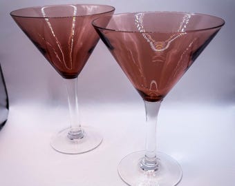 Juego de 2 copas de martini vintage de amatista