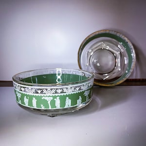 Vintage Jeannette Hellenic Jasperware Wedgewood Candy Dishes - Set of 2