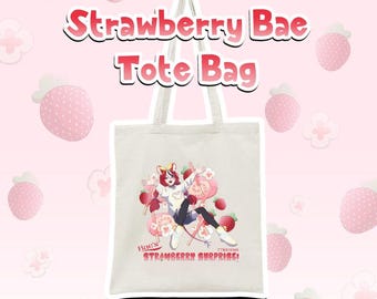 Strawberry Bae Tote Bag | Hakos Baelz, Hololive EN Promise / Council, VTuber Merch