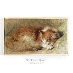 Frame tv Art Cat Painting Vintage Art Samsung Frame Tv Art Kitten Digital Frame Tv Art Monochrome Instant Download