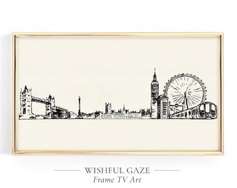 London Skyline Frame TV Art, United Kingdom Illustration (Digital Download)