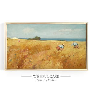 Samsung Frame TV Art Summer, Frame TV Art Vintage Summer Painting, Frame TV Hayfield, Frame Tv Art Summertime, Digital Tv Art Colourful