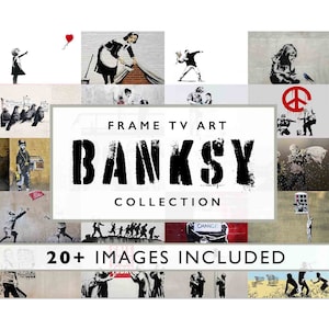 Samsung Frame TV Art Banksy, Banksy Art Collection, Samsung Frame Tv Graffiti Art, Modern Art Collection, 4K Frame Tv Art Contemporary