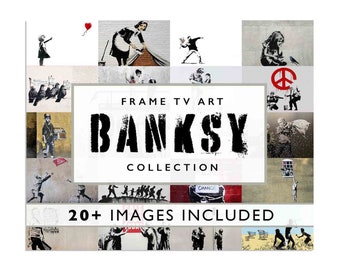 Samsung Frame TV Art Banksy, Banksy Art Collection, Samsung Frame Tv Graffiti Art, Moderne Kunstcollectie, 4K Frame Tv Art Contemporary