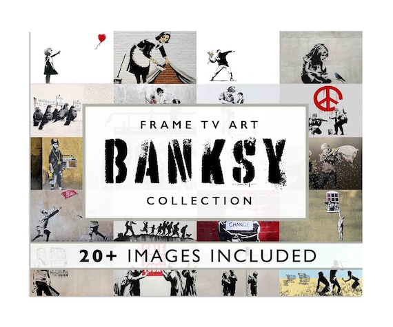 Samsung Frame TV Art Banksy, Banksy Art Collection, Samsung Frame Tv Graffiti Art, Modern Art Collection, 4K Frame Tv Art Contemporary