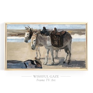 Samsung Frame TV Art Donkey, Frame TV Vintage Painting, Frame TV Art Animal, Frame Tv Beach, Frame Tv Classic Art, Digital Tv Animal Art