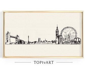 London Samsung Frame TV Art, Samsung Frame TV Art London Skyline, 4K Frame Tv Art London England, United Kingdom Tv Wall Art, Frame Tv uk