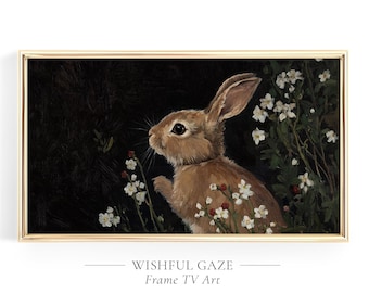 Vintage Easter Bunny Painting, Samsung Frame TV Art (Digital Download)