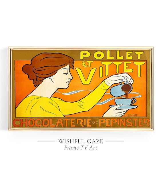 Art Nouveau Samsung Frame TV Art, Chocolate Advert (Digital Download)