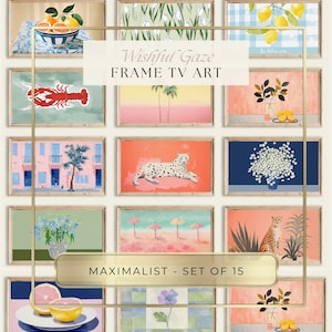 Samsung Frame TV MAXIMALIST BUNDLE, Frame Tv Art Colourful Collection, Downloadable Tv Art Set, Tv Frame Art Pretty, Frame Tv Art Modern