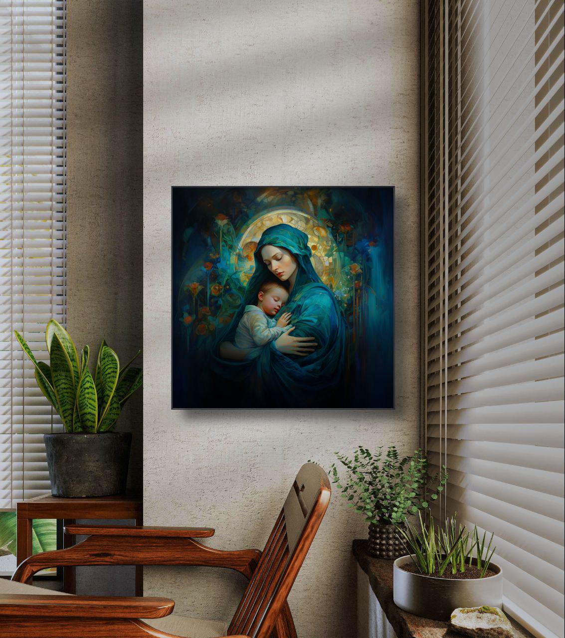 Virgin Mary and Baby Jesus, Print on Canvas Wall Art - Etsy