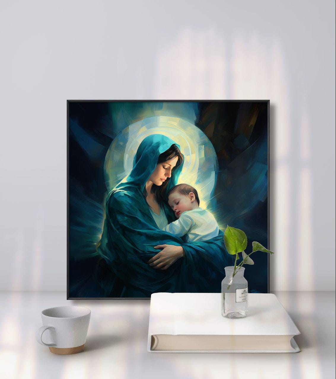 Virgin Mary and Baby Jesus, Print on Canvas Wall Art - Etsy