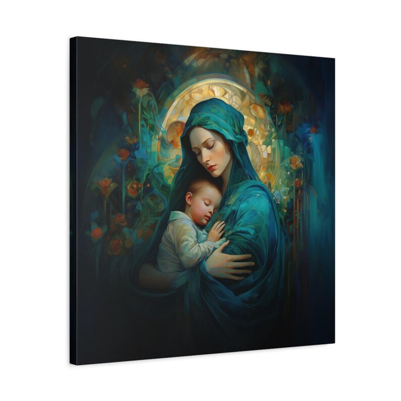 Virgin Mary and Baby Jesus, Print on Canvas Wall Art - Etsy
