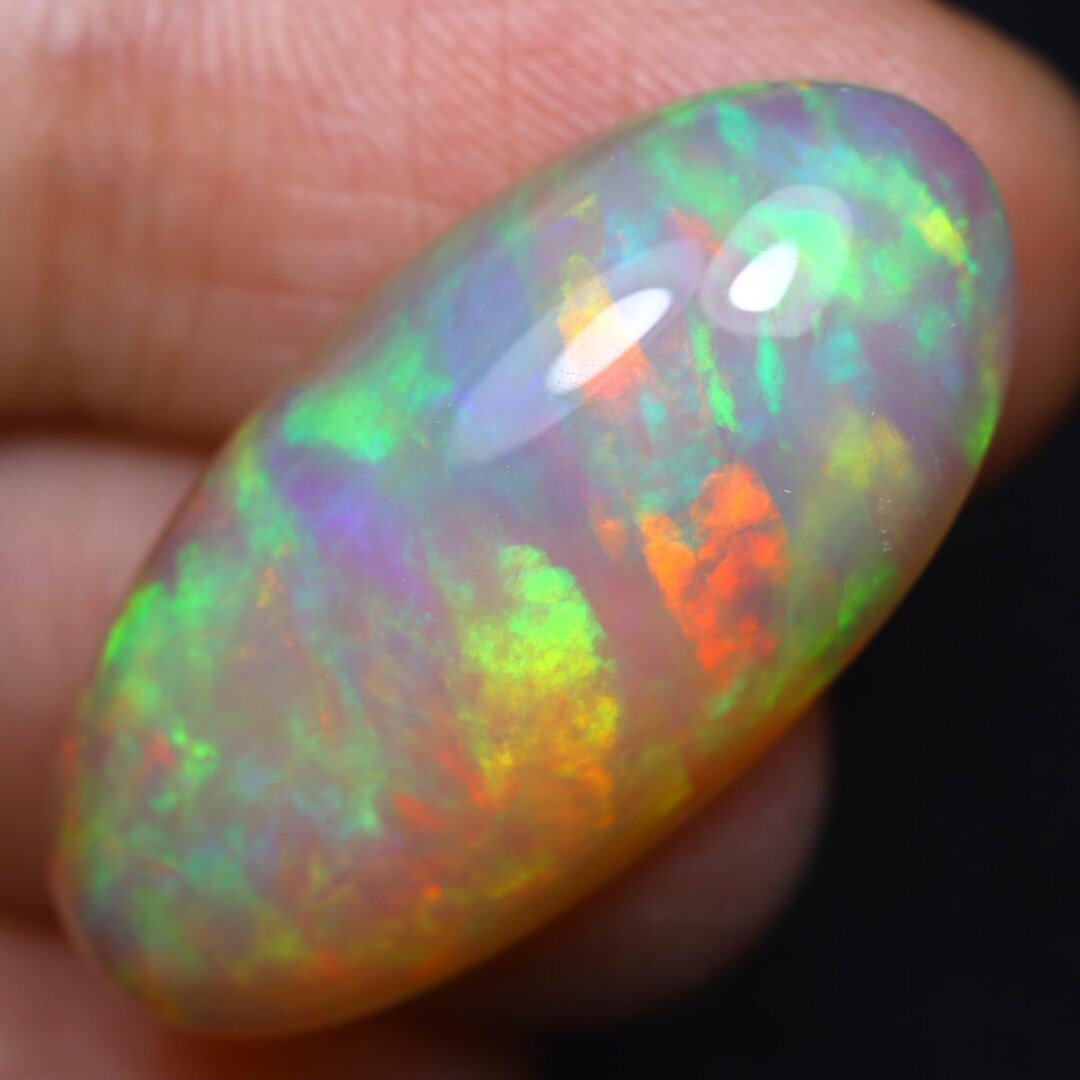 12.34ct 3D Mix Chaff Pattern Color Ethiopian Welo Opal, Ideal for ...