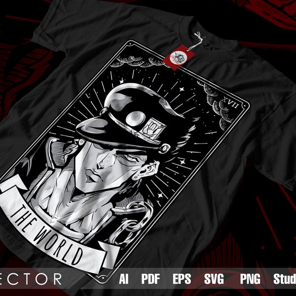 Vector Anime Tarot J0taro J0j0s (Ai, Pdf, Svg, Eps, png, studio3) Pray Pray Pray! Yare Yare