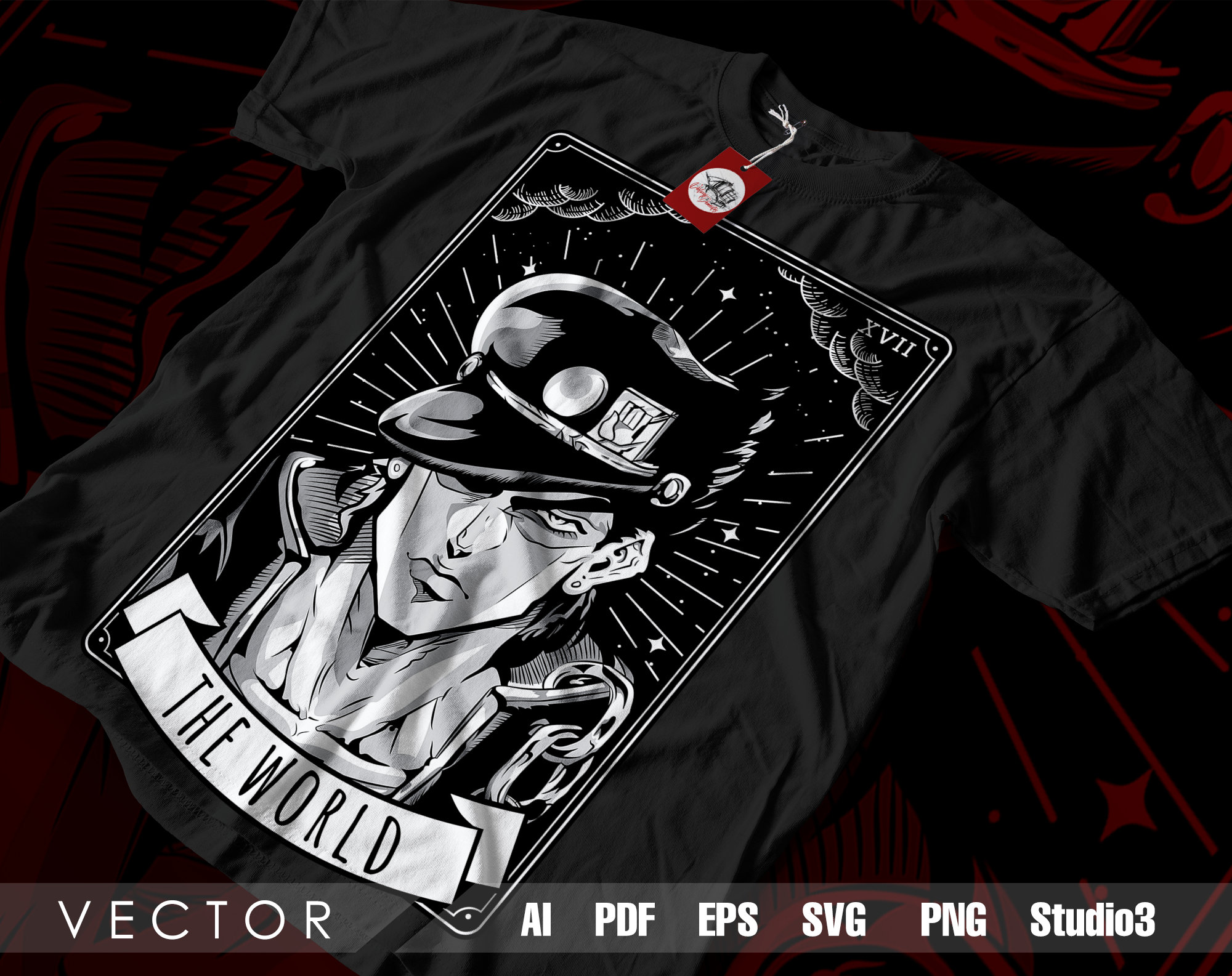 QUADRO ANIME JOJOS SERIES JOTARO KUJO - BADASS - TAM 40X60