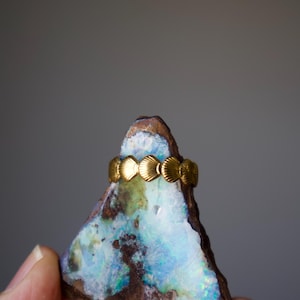 Gold Shell Ring Adjustable Ocean Stacking Ring