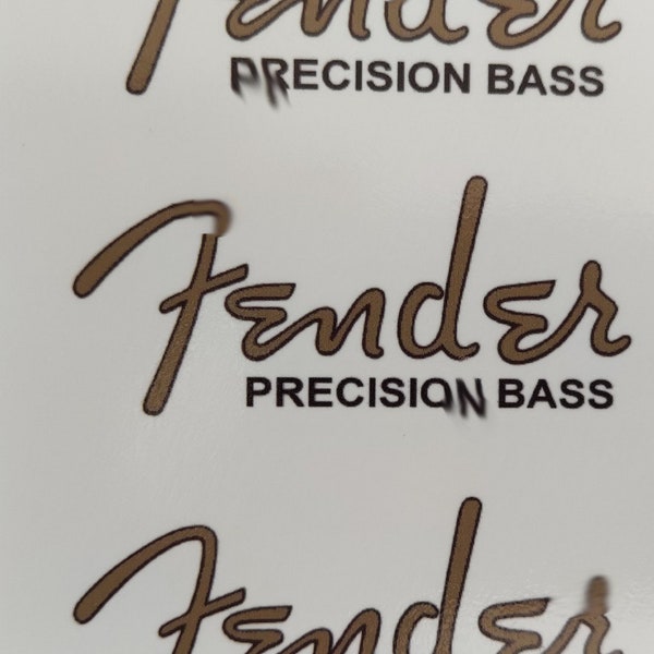 105 W - Fend@r pr@cision bass WATERSLIDE decal  Headstock Logo  spgt vd