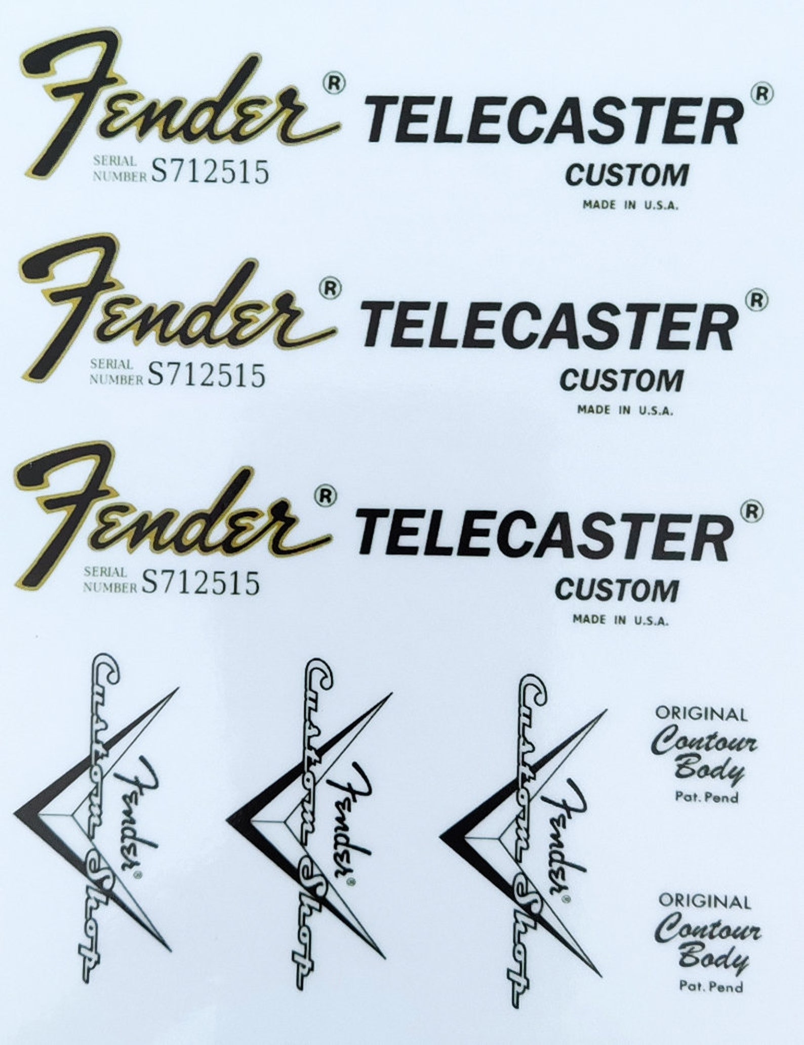 39 Fender Telecaster Headstock Logo STICKER Custom nº Etsy