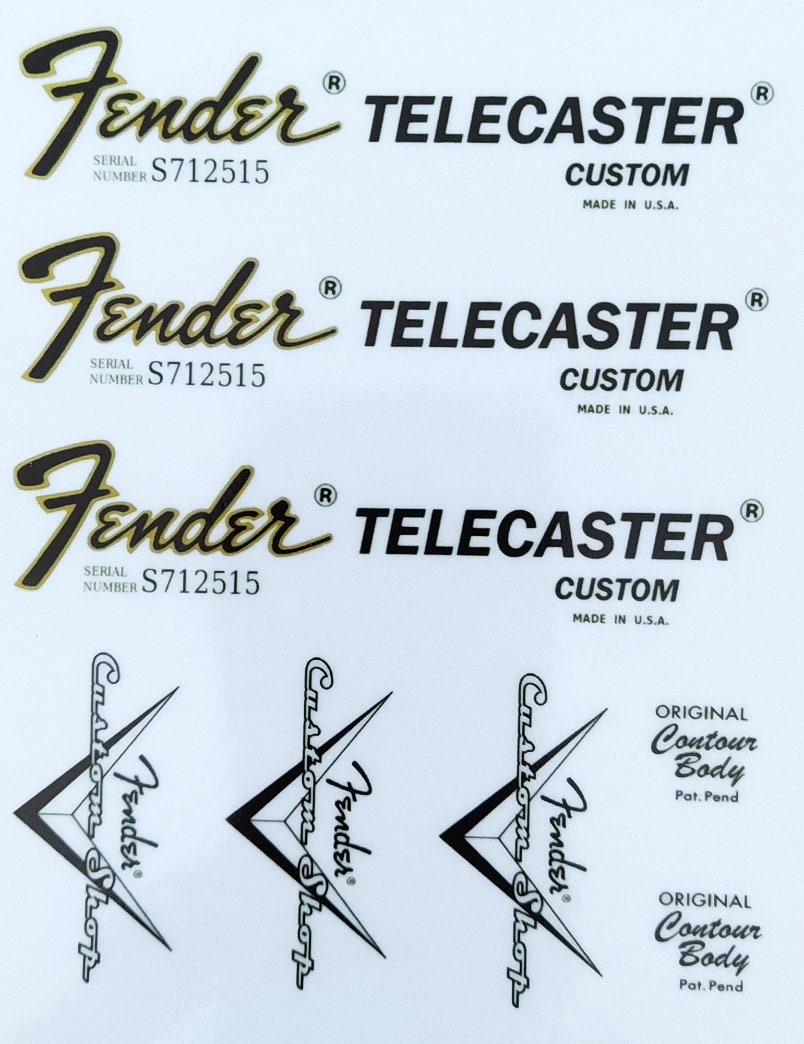 39 Fender Telecaster Headstock Logo STICKER Custom nº Etsy
