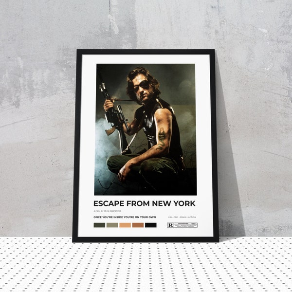 Escape From New York / John Carpenter / Minimalist Movie Poster / Digital Download