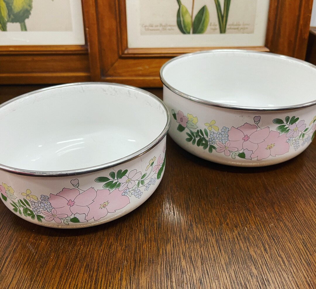 Vintage Kobe Enamel Bowls set of 2 Etsy