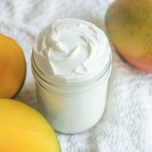Unscented Raw Mango Natural Body Butter Cream | For Sensitive Skin Vegan Cruelty-Free Zero Waste Eco-Friendly Plant-Based Moisturizer Lotion