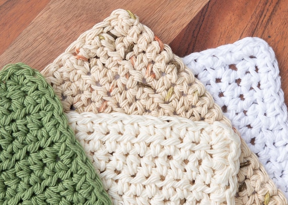 100% cotton handmade face wash cloth | woven facial towel scrubber exfoliator crochet natural eco friendly gentle bath beauty tool usa made