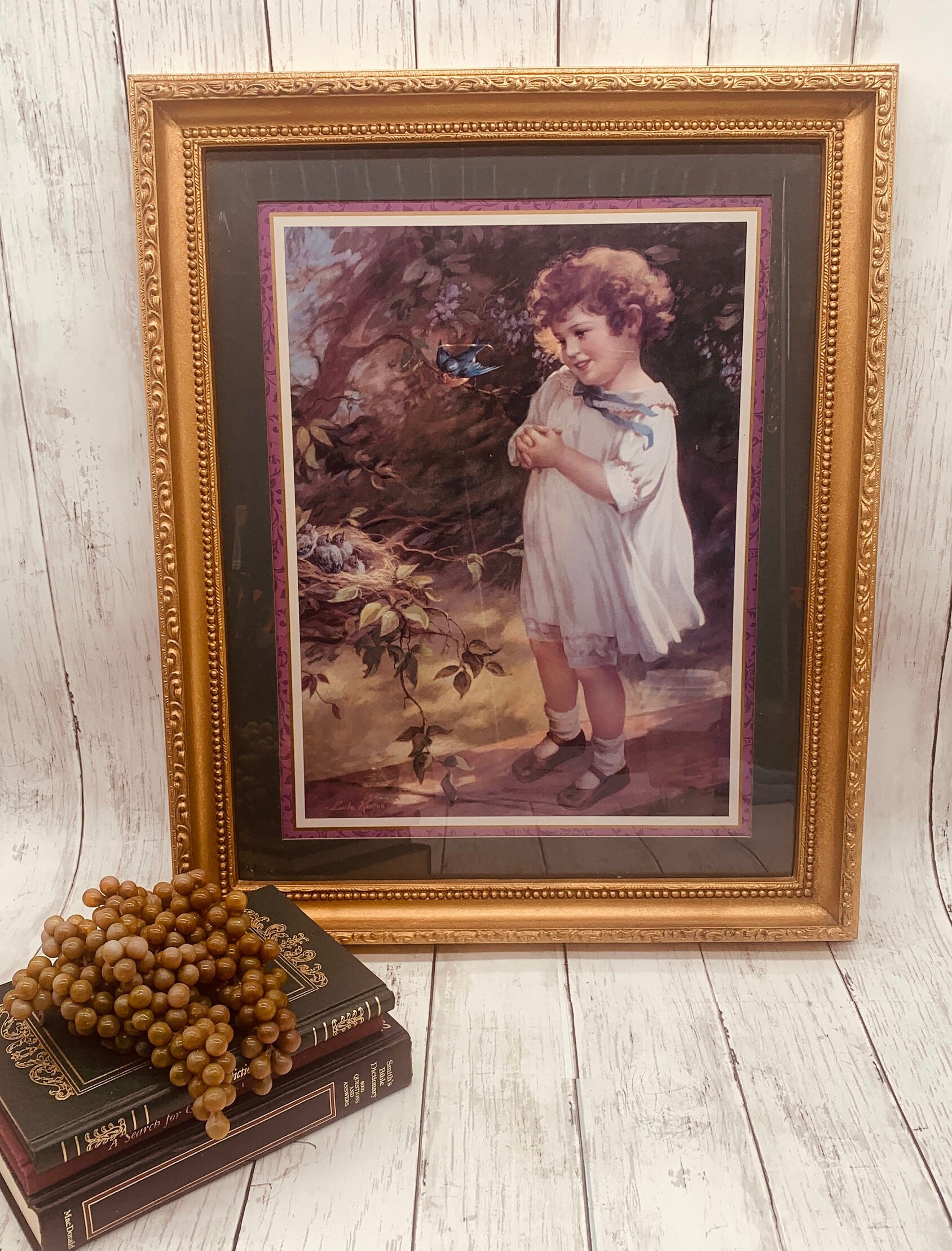 Vintage Framed Wall Art Home Interiors by Zula Kenyon, Blue Bird