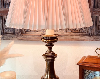 Heavy Brass Stiffel Candle Stick Table Lamp - 3-Way Lighting - Mid-Century - Hollywood Regency